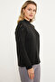 Half Fisherman Knitwear Sweater with Motif Sleeves - Black - 5
