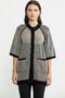 Short Sleeve Snap Fastener Long Wool Knitwear Cardigan - Black