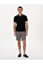Black Slim Fit 100% Cotton Zippered Polo Collar T-Shirt 50302607-Vr046 - 4
