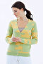 V-Neck Buttoned Pocket Knitwear Cardigan - Pistachio Green - 2