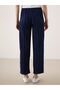 Elastic Waist Textured Wide Leg Women's Trousers - 4