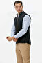 Zippered Stand Collar Knitwear Vest - Black - 3