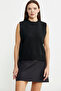 Woolen Knitwear Sweater with Open Back Ties - Black - 3
