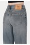 970 Berry Regular Fit High Waist Wide Leg Women's Gray Jean Trousers - 6
