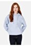 Regular Fit Hooded Printed Women's Blue Sweatshirt