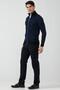 Men's Stand Collar Zippered Knitwear Cardigan - Black - Saks - 2