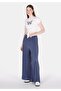 Regular Fit Mid Waist Straight Women's Blue Sweatpants