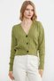 V-Neck Buttoned Hair Braided Knitwear Cardigan - Pistachio Green - 2