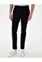 Black Slim Fit Elastic Waist Canvas Trousers 50308111-Vr046 - 2