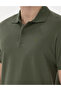 Khaki Regular Fit 100% Cotton Polo Neck Basic T-Shirt 50306449-Vr027 - 7