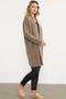 Plus Size Shawl Collar Wool Knitted Cardigan - Milky Coffee - 3