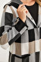 Colorful Long Cardigan with Block Pattern - Black - 5