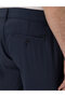 Navy Blue Slim Fit Elastic Waist Canvas Trousers 50308092-Vr033 - 6