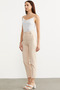 High Waist Skinny Leg Beige Fabric Trousers - 5