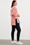 Knitwear Collar Detailed Oversize Tracksuit Set - Pink - 5