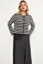 Colorful Striped Knitwear Short Cardigan - Black - 3