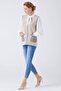 Women's Zippered Knitwear Vest with Pockets - Beige - Anthracite