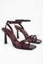 Women's Jolie Burgundy Skin Belt Detailed Heeled Shoes - 3