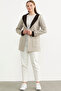 Woolen Knitwear Jacket with Pockets and Hood - Mink - Brown - 2