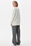 V-Neck Women's Knitwear Jacket with Pockets - Bone - 5