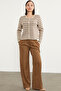 Colorful Striped Knitwear Short Cardigan - Beige - 4