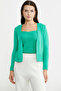 Knitwear Cardigan Set with Inner Straps - Green
