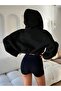 New Season Zippered Hooded Sweatshirt Crop Cardigan Jacket - 2