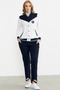 Color Block Gradient Crepe Suit - Navy Blue