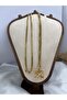 Gold Detailed X Arrow Steel Necklace - 3