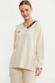 Beige Soft V-Neck Pajama Set - 3