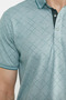 Printed Detailed Polo Neck T-Shirt - Green - 4