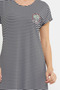 Embroidery Detailed Marine Combed Cotton Dress - Black - 5