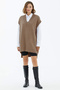 V-Neck Long Knitwear Sweater - Milk Brown - 3