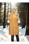 Women's Premium Natural Fur Sleeveless Leather - Mustard - 2