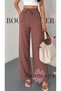 Women's Linen Elastic Waist Palazzo Trousers - Lined Relaxed Fit Loose Wide Leg Summer Palazzo - 5