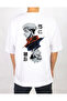 Men's Crew Neck Printed Oversize T-Shirt - White - 2
