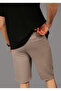 Men's Striped Stretchy Jogger Capri Shorts with Elastic Waist Button Back Pocket Zipper - 3
