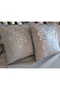 2 Pieces Velvet Cushion Cover/40X40Cm/Silvery Faux Leather Embroidered/Grey Silver - 8