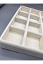 Domestic Production Suede Fabric Cream Color 34 Cm / 24 Cm 24 Compartment Drawer Inside Jewelry Stand - 4