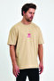 Lenithra Pink Panther Back Printed Unisex Oversize Beige T-Shirt - 2