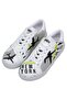 Women's Vegan Leather White Sneakers - New York Ticket Design