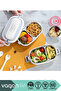 1140ml Lunchbox 2 Tiers 4 Compartments Bento City Overflow Protector for Food in Rain - 2