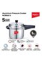 5 Litres Pressure Cooker - Norma 5, Aluminium With Outer Lid Stove Compatible Quick Heating, Silver - 2
