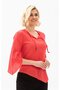Truvakar Sleeve Plus Size Seersucker Rhodes Summer Blouse Coral Mrcn - 4