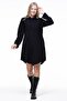 Long Sleeve Nuray Printed Flannel Autumn and Winter Tunic Black Syh - 6