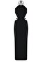 Cote D'Azur Long Backless Halterneck Belt Detailed Dress - 2