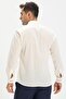 Long Sleeve Slim Fit Şile Cloth Single Pocket Men's Summer Shirt Cream 3002 - 2