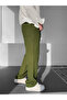 Khaki Relaxed Cut Baggy Linen Trousers - 3
