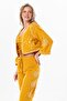 Sleeveless Daylight Embroidered Summer Muslin Vest Mustard Hrd - 4