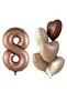 8 Year Old Foil Balloon Set with Chocolate Caramel Heart